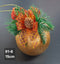 Glob Crăciun decorativ auriu cu fundiță și con natural - 15cm