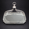 Tavă decorativă argintie cu oglindă și mâner elegant - 35x25cm