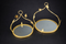 Set 2 tăvi decorative aurii cu oglindă și detalii florale Ø - 25/20cm