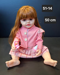 Păpușă Realistă cu Păr Lung și Accesorii - 50cm