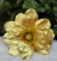 Flori Crăciun decorative aurii – ornament brad și aranjamente - 10/set