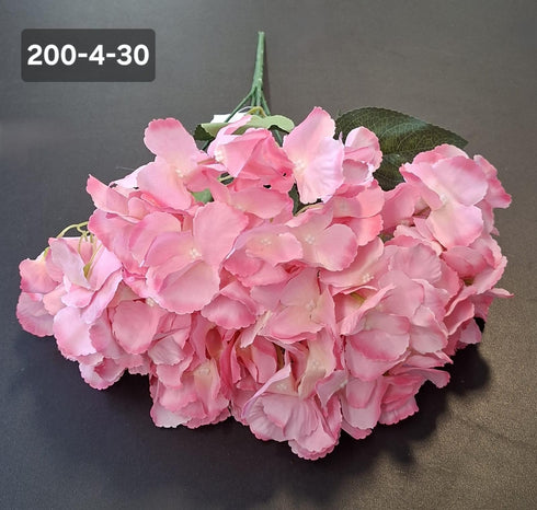 Buchet cu hortensii artificial roz din material textil - 42cm