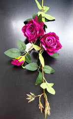 Fir Trandafir artificial mov 90cm – flori decorative realiste