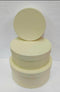 Set 3 cutii rotunde din carton – Crem