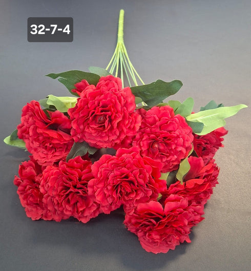 Buchet artificial de garoafe roșii - 45cm 11 flori