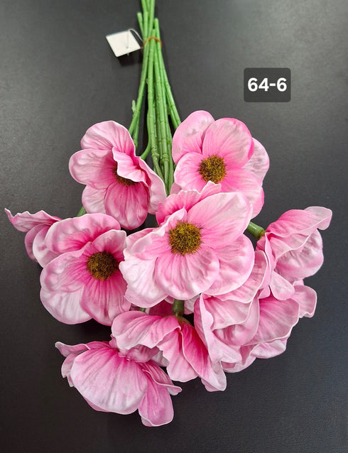 Anemone artificiale roz 33cm – set 10 fire