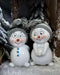Omuleți de zăpadă – decor ceramic Crăciun cu căciuli de iarnă 2/set 13cm