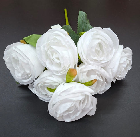 Buchet artificial 7 trandafiri albi – 40cm