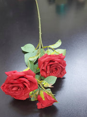 Fir Trandafir artificial roșu 65cm – flori decorative realiste