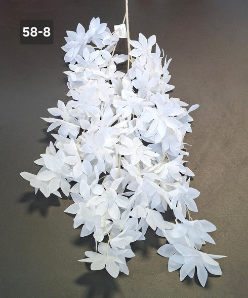 Ramură decorativă artificială albă - 110cm
