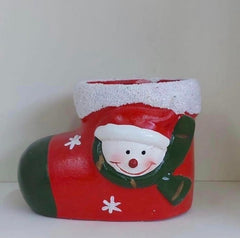 Ghiveci ceramica ghetuță cu om de zăpadă Crăciun