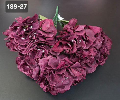 Buchet cu hortensii artificiale burgundy - 52cm