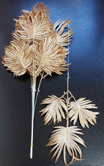 Frunze decorative palmier bronz cu sclipici - 12 buc/set