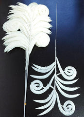 Frunze decorative albe cu sclipici - 12 buc/set