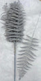 Frunze decorative argintii cu sclipici - 12 buc/set