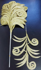 Frunze decorative aurii cu sclipici - 12 buc/set