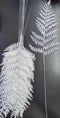 Frunze decorative albe cu sclipici - 12 buc/set
