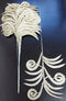 Frunze decorative champagne cu sclipici - 12 buc/set