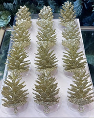 Figurine de brad Conuri decorative aurii – set 12 bucăți 6cm