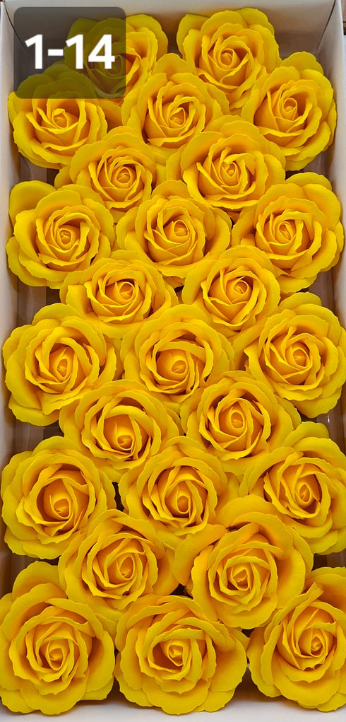 Trandafiri din pastă de săpun galbeni – Set 25 bucăți, 8cm
