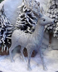 Ren decorativ argintiu cu sclipici și paiete – 45x50cm