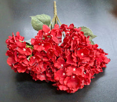 Buchet cu Hortensii rosu aprins – Flori Artificiale Elegante din Material Textil