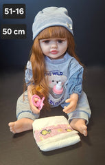 Păpușă Realistă cu Accesorii și Scutec - 50cm