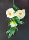 Fir bujor artificial crem 3 flori - 95cm
