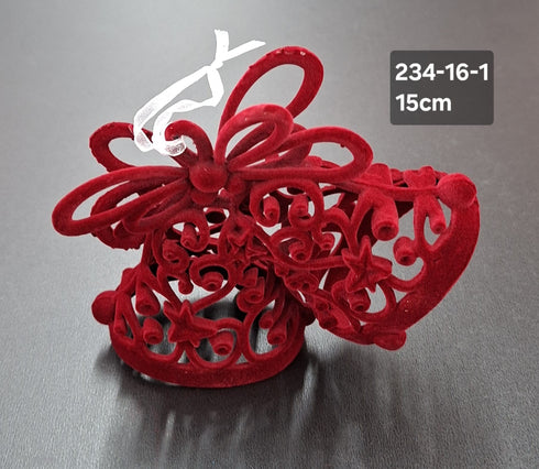 Set 10 ornamente de Crăciun – Clopoței bordo decorativi - 15cm