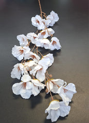 Ramură decorativă mac alb, 100cm – flori artificiale