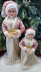 Figurină Crăciunita decorativă roz cu auriu - 60/50cm