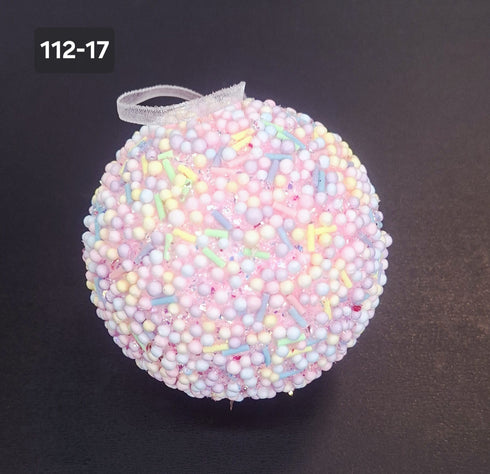 Glob Decorativ de Crăciun cu Biluțe Multicolore - 8cm, Set 10 Bucăți