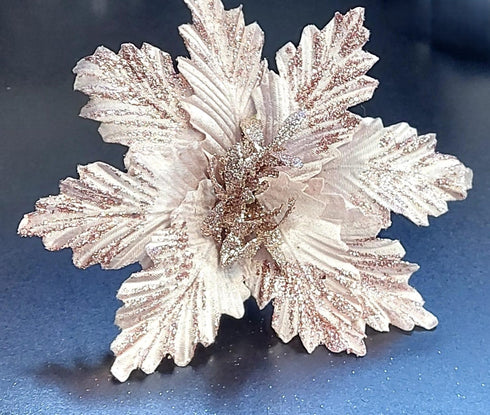 Crăciunițe artificiale roz-pudrat – flori decorative elegante 10/set