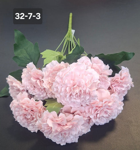 Buchet artificial de garoafe roz pal - 45cm, 11 flori