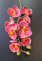 Orhidee artificială mini Phalaenopsis 80cm roz-coral cu accente portocalii