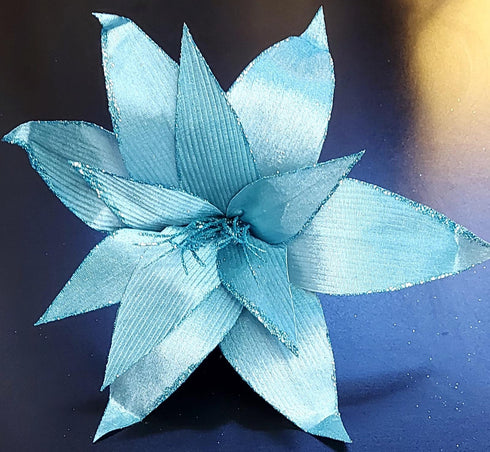 Flori Crăciun artificiale bleu 10/set – flori decorative iarnă