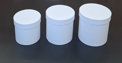 Cutii din carton cilindrice – Alb 3/set