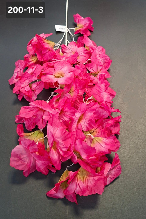 Ramură decorativă artificială fucsia - 90cm cu flori mari