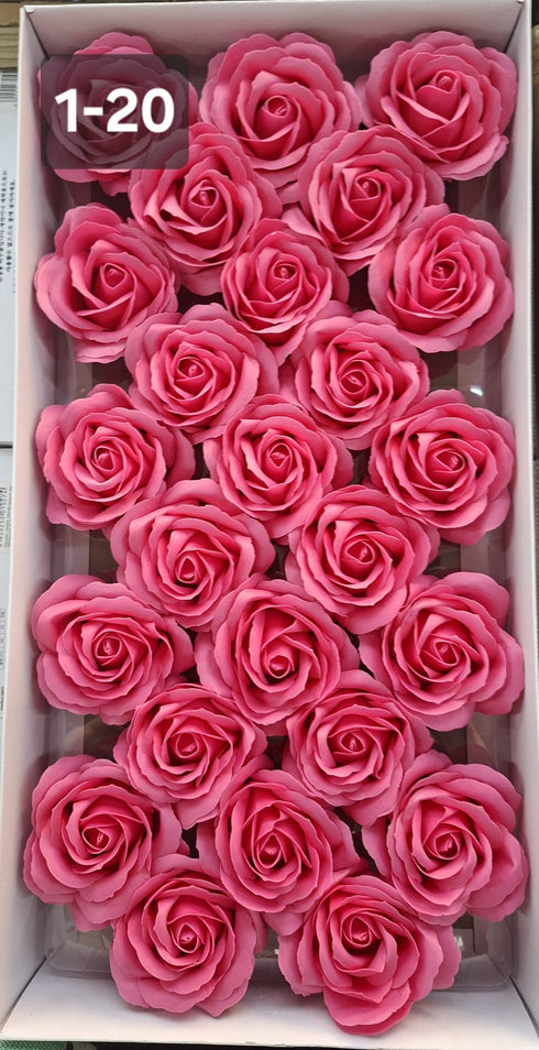 Trandafiri din pastă de săpun roz – set 25 bucăți, 8cm