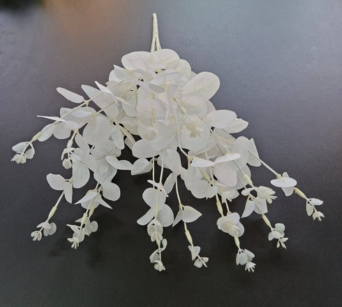 Eucalipt artificial alb decorativ, 46cm