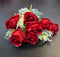 Buchet artificial 7 trandafiri rosii, flori mari - decor elegant, 49cm