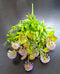 Buchet Artificial Verde cu Flori Mov 30cm – Flori Decorative pentru Aranjamente