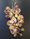 Orhidee artificială mini Phalaenopsis 80cm galben crem cu pete bordo