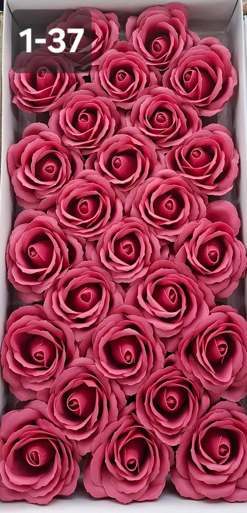 Trandafiri din pastă de săpun roz – Set 25 bucăți, 8cm