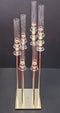 Suport decorativ metal auriu, 6 tuburi din sticla - 110cm