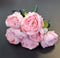 Buchet bujori artificiali roz pudrat – 7 flori, aspect natural 40cm