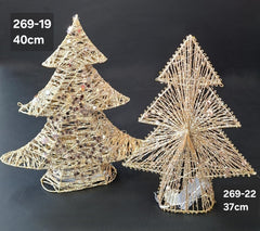 Brad decorativ auriu cu sclipici – 40/37cm