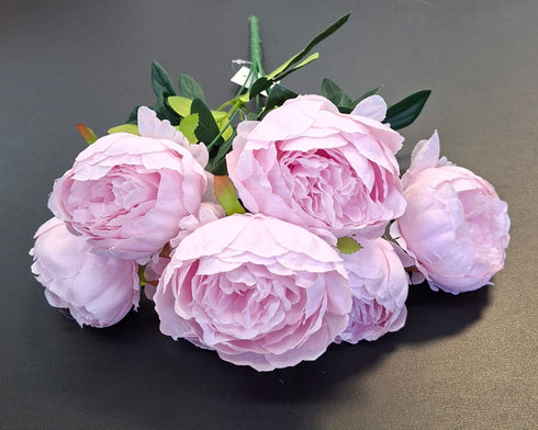 Buchet bujori artificiali roz – 7 flori, aspect natural 40cm