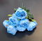 Buchet bujori artificiali bleu – 7 flori, aspect natural 40cm