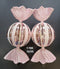 Figurine de brad bomboane sferice roz-auriu 10x25cm, set 2 buc